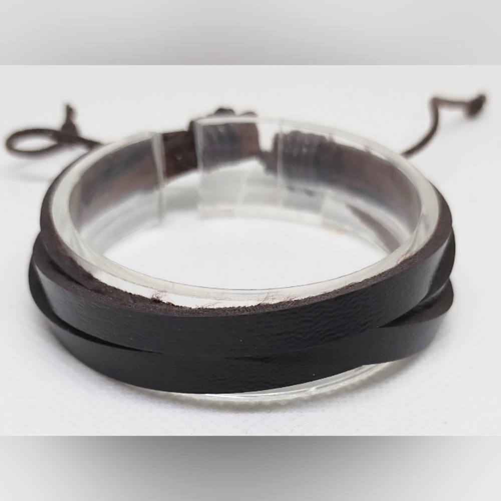 Men's Bracelet‎ Leather Layered Brown New f36